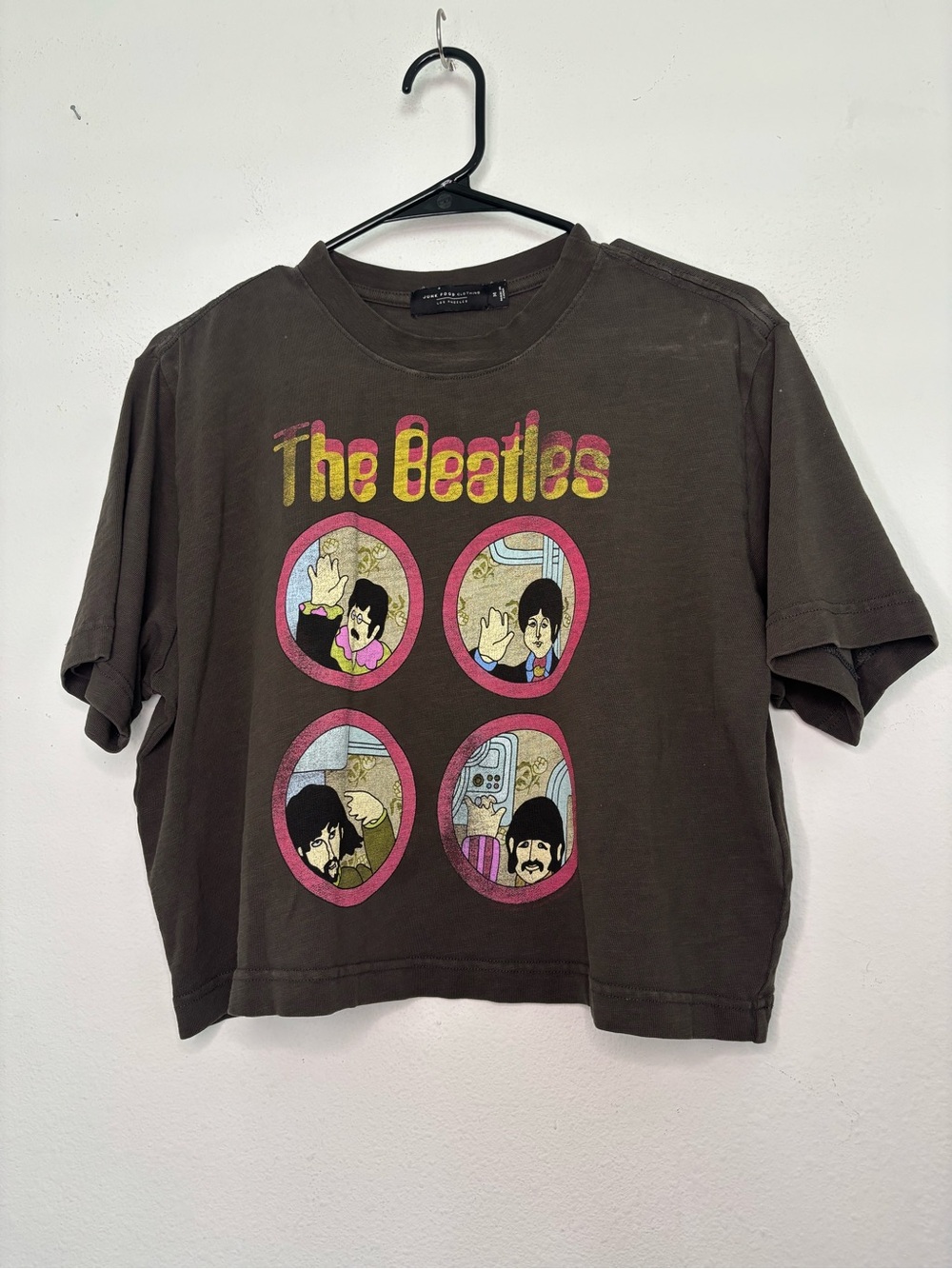 JUNK FOOD CLOTHING BEATLES CROPPED GRAPHIC T SHIRT SZ MEDIUM